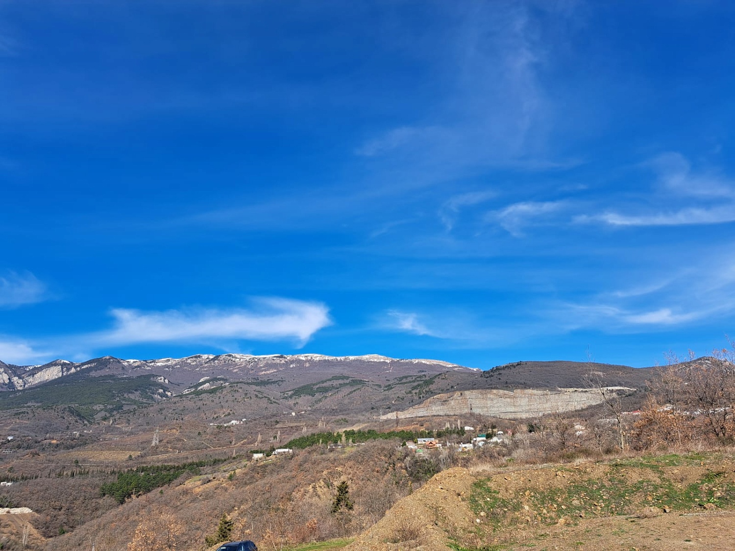 Участок с панорамным видом на море и горы в Алуште, п.Пушкино 25,5 соток